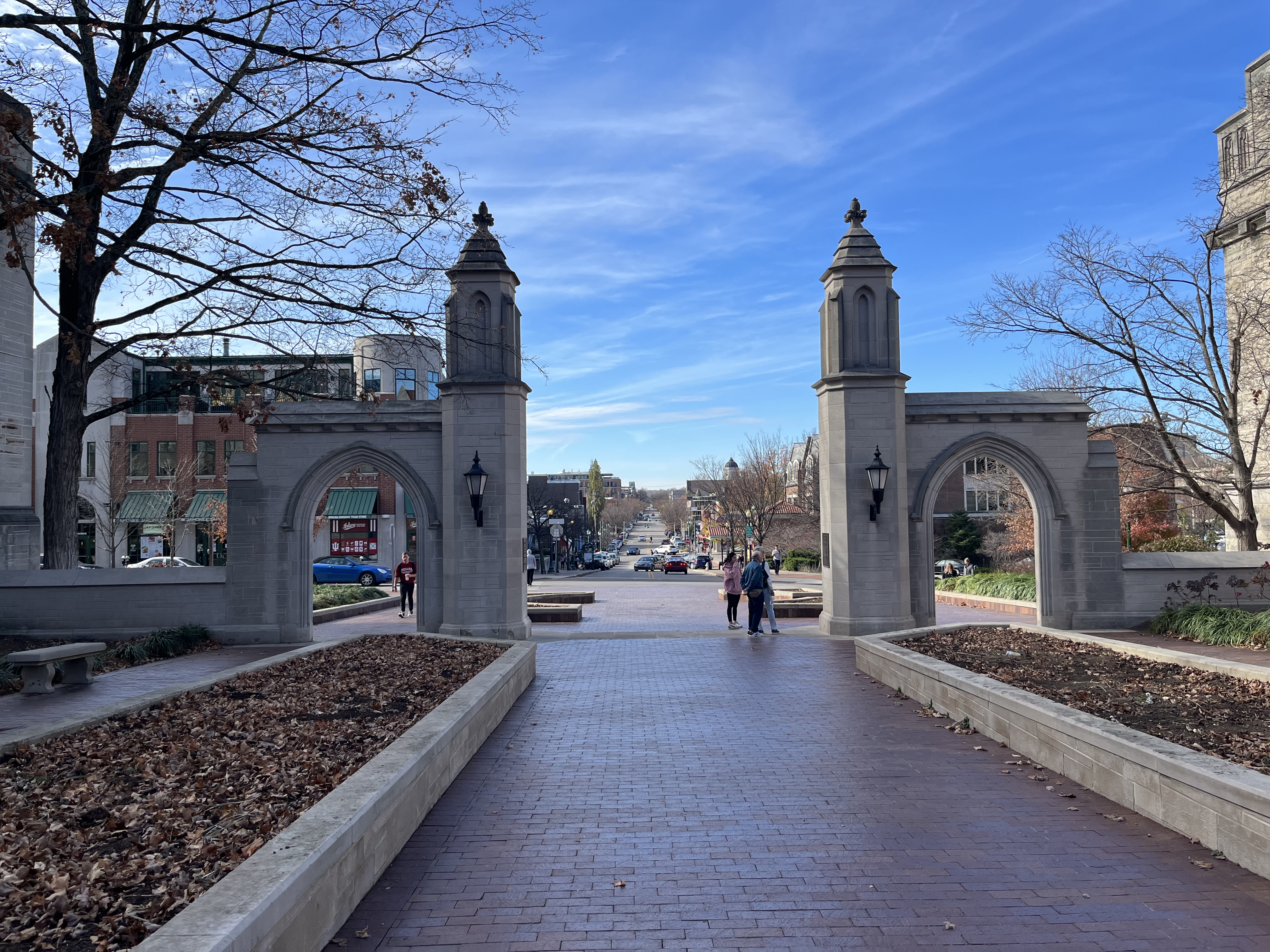 Indiana University Sample Gates looking toward Kirkwood Avenue